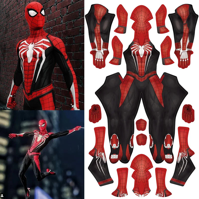 Black PS5 Advanced Spiderman Costume Cosplay 3D Printed Spandex Superhero Spidey Boys Halloween Costume Spider Bodysuits Adult - Seprincess