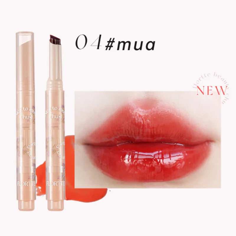 FLORTTE Crystal Lip Balm Jelly Lipstick Moisturizing Mirror Water Light Solid Lip Glaze Red Lip Tint Makeup Cosmetics New