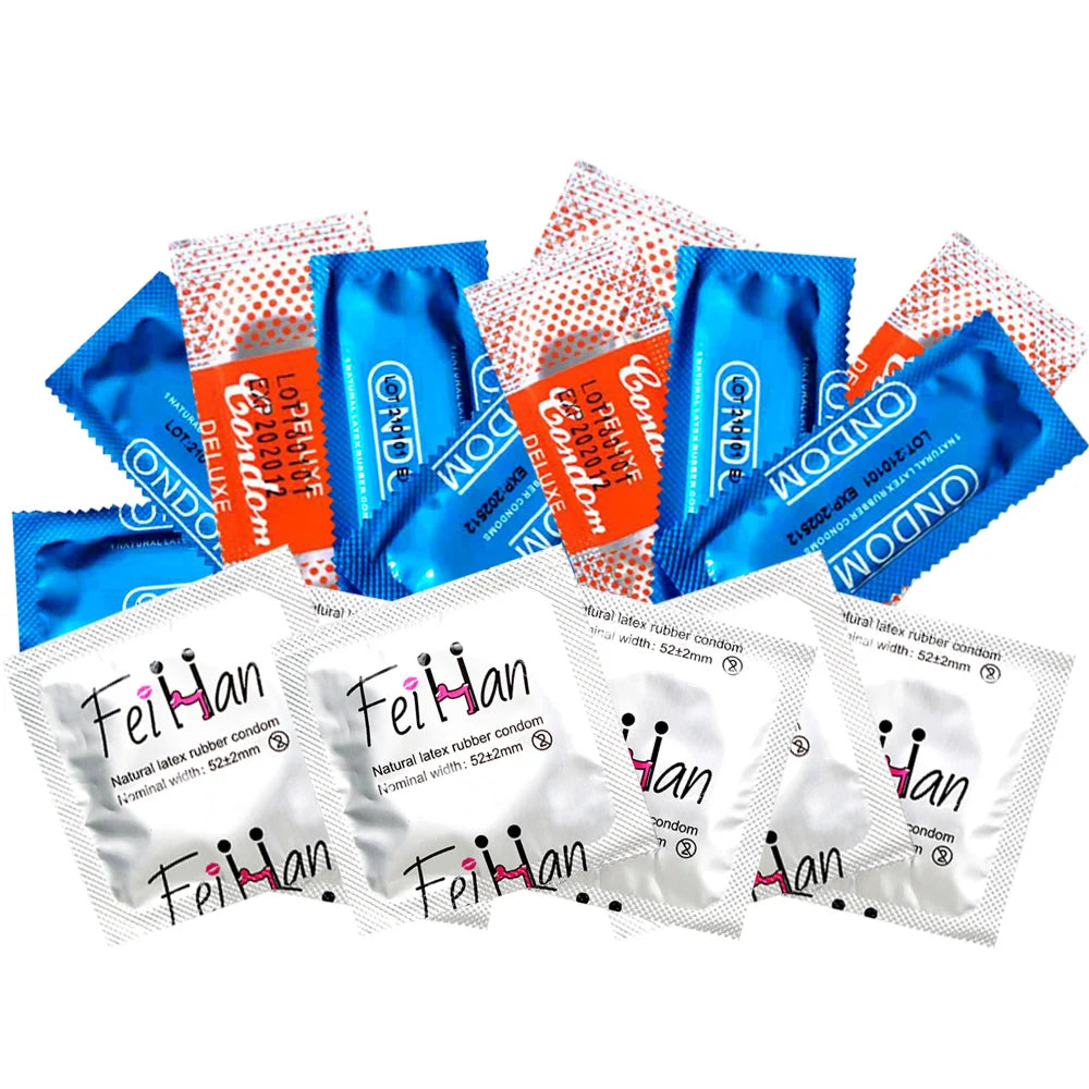 10/30/50pcs Condom 52mm Ultra Thin Cock Penis Sleeve Natural Latex Lubrication Contraception Supplies Adults Safer Sex Products - Seprincess