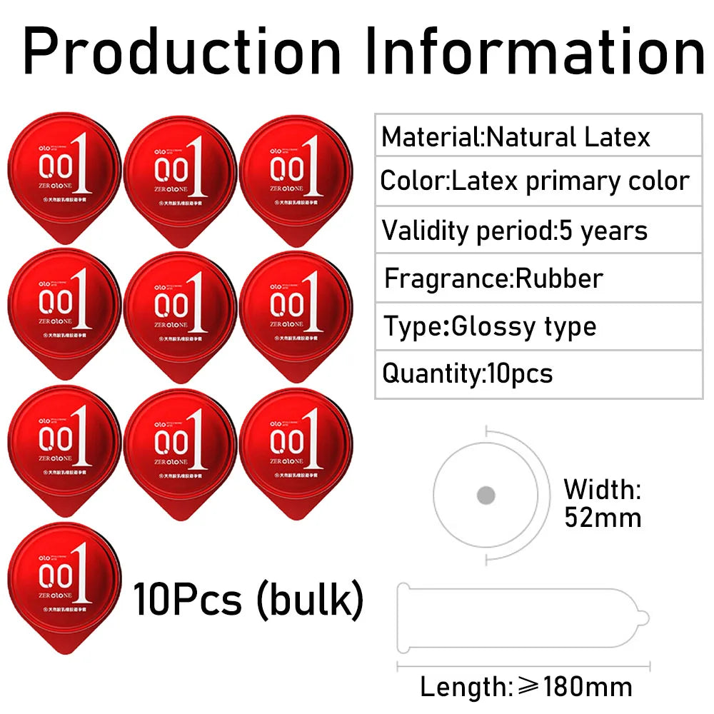 10Pcs Condom Delay for Men Sex Tools Penis Sleeves Natural Latex Lubrication Ultra Thin Cock Supplies Adults Safer Sex Products - Seprincess