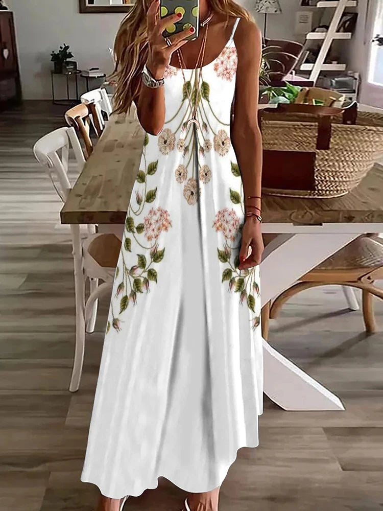 2024 New Spring And Summer Everyday Elegant Sleeveless Dress Casual Fashion Long Dress Urban Street 3D Printed Women's Dresses - Seprincess