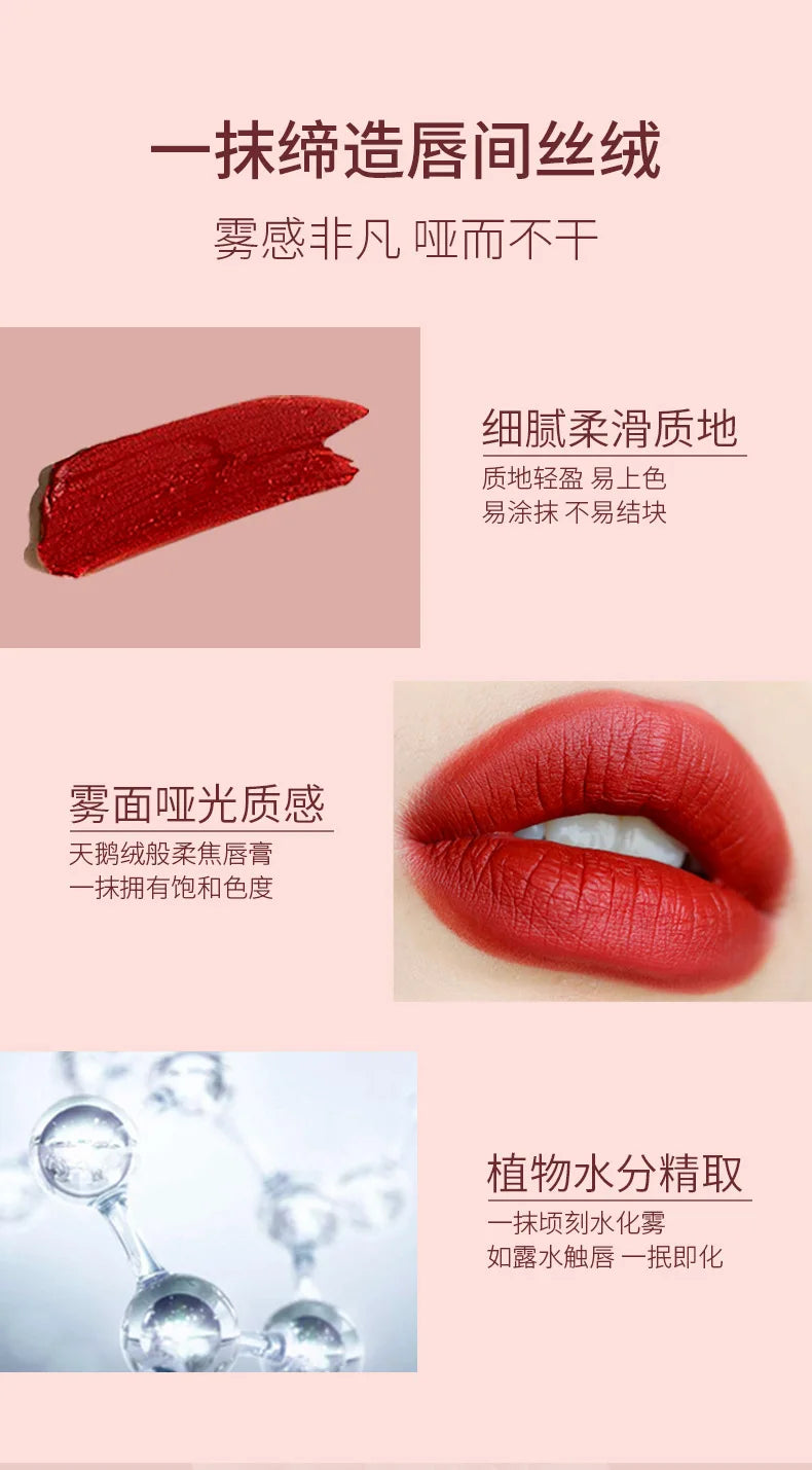 Artistic Embossed Lipstick MatteSexy Matte Lipsticks Waterproof Lip Gloss Long Lasting Liquid Lipstick Korean Makeup Cosmetics - Seprincess