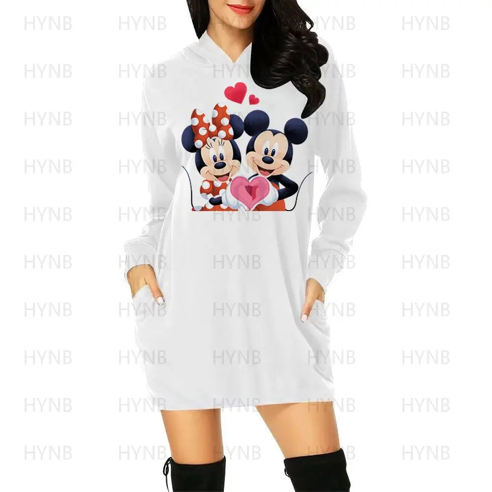 Mini Dress Elegant Dresses for Women Disney Prom Minnie Mouse Luxury Party Hoodie Long Sleeves 2024 Mickey Woman Clothes Kawaii - Seprincess