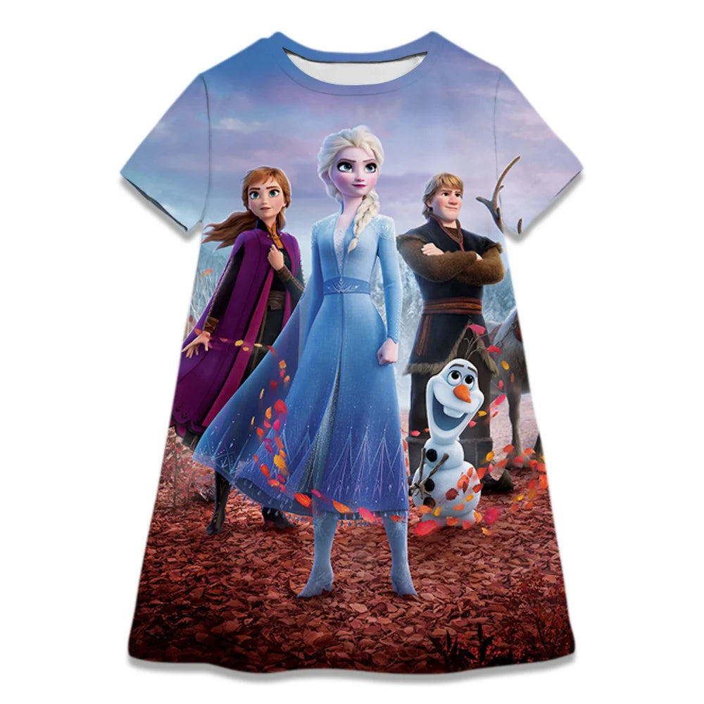 Hot Sale Kids Girl Cosplay Snow Queen Top Disney Frozen Elsa And Anna Princess Dress for 2-8 Years Girls Birthday Party Dresses - Seprincess