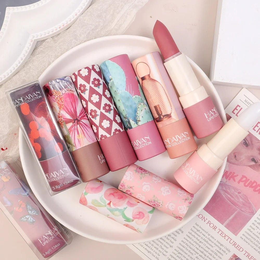 Waterproof Nude Lipstick 8 Colors Non-Stick Cup Velvet Moisture Matte Lip Tint Professional Lasting Velvet Lips Makeup Cosmetic - Seprincess