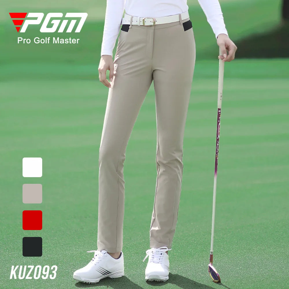 PGM Autumn Winter Ladies Golf Pants Women High Elasticity Sport Trousers Slim Fit Golf/Tennis Pants Warm Windproof Golf Clothing