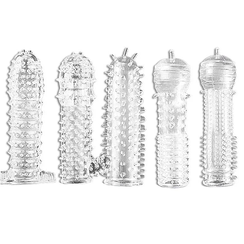 Spike Penis Sleeve Reusable Condoms Sex Toys for Men Delay Ejaculation Penis Sleeve Contraception Cock Ring Extender 남성전용기구 - Seprincess