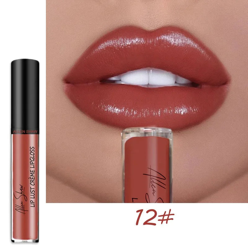 12 Colors Sexy Women Lipstick Waterproof Long Lasting Moist Lip Gloss Vivid Colorful Lipgloss Women Makeup maquiagem - Seprincess