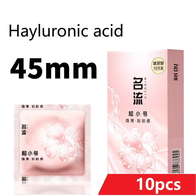 Ultra Thin Condom for Men 45mm Natural Latex Penis Sleeves 10pcs Hyaluronic Acid Lubricant Condoms Sex Toys Safe Contraception - Seprincess