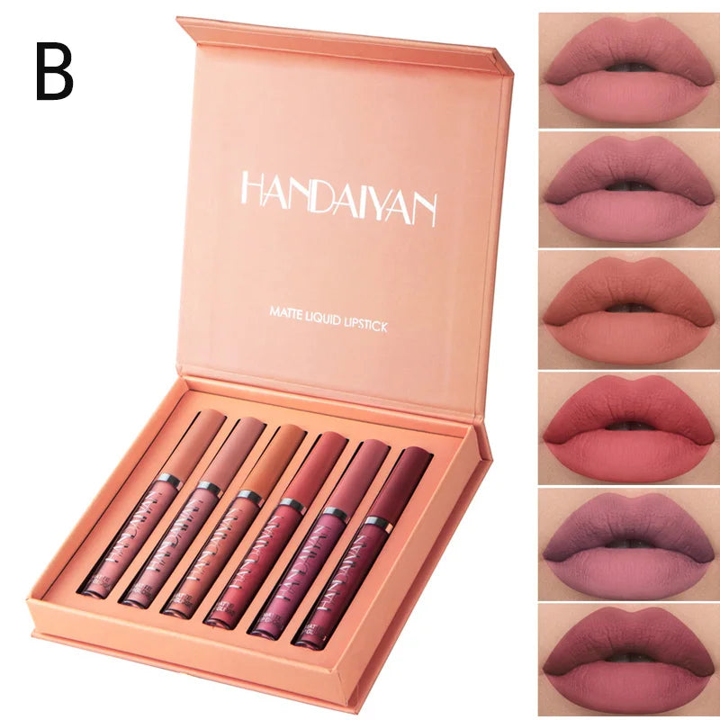 HANDAIYAN Set of 6 NonStick Cup Liquid lipstick , Long-Lasting Lip Gloss Gift Box – Matte Finish Lip G  beauty  Makeup for Women - Seprincess