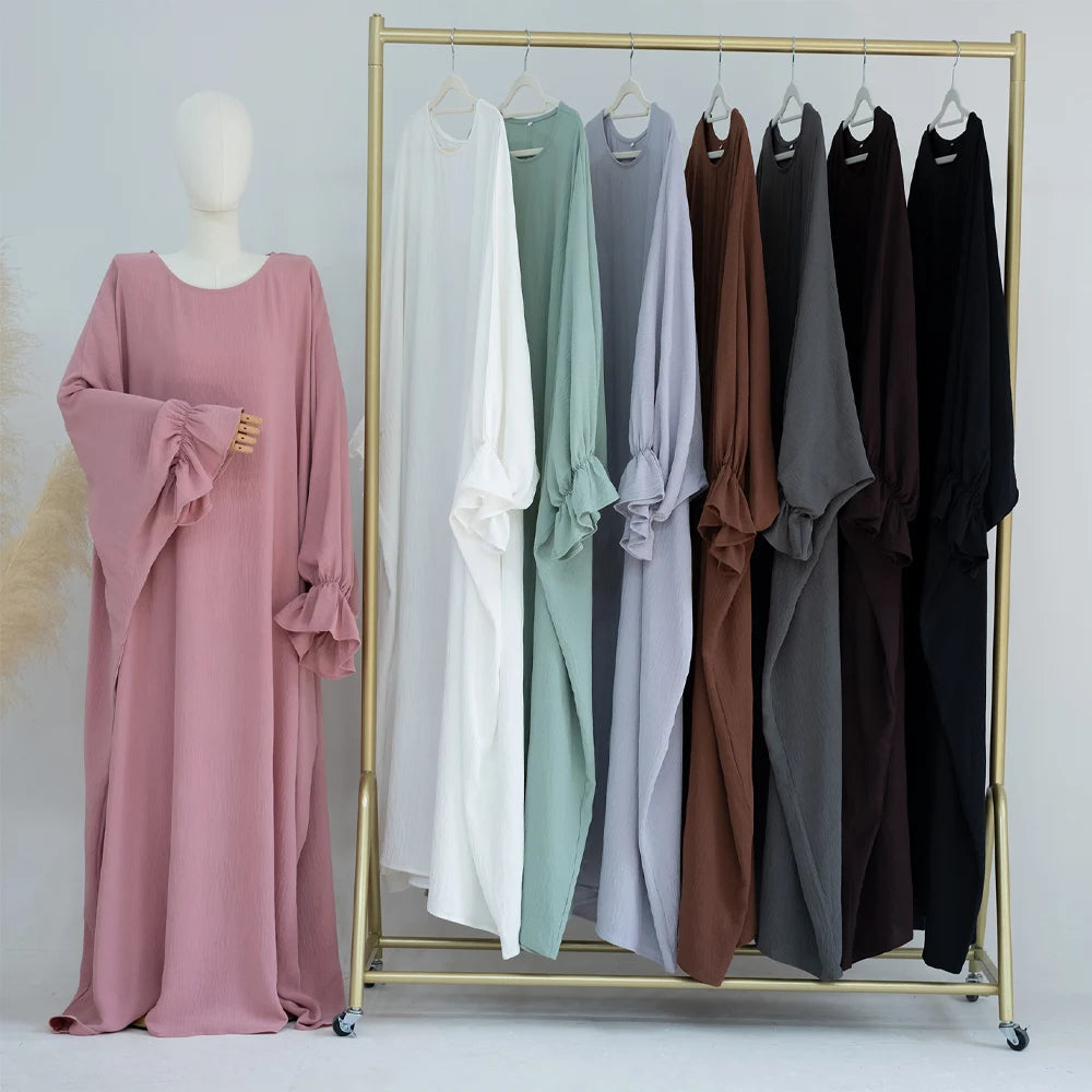 Abaya Women Muslim Dresses, Loose, Butterfly Sleeves, Islamic Clothing, Turk Robe, Modest, Hijabi Outwear, Ramadan Eid, Kaftan - Seprincess