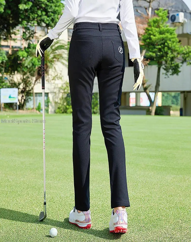 Ttygj Plus Velvet Ladies Slim Trousers Autumn Winter Golf Pants Women Waterproof Sports Tennis Pants Warm Long Trousers XS-XXL