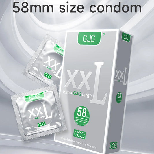 10PCS Ultra Stimulation Smooth Condoms 58mm XXL Large Size Condoms for Men Big Penis Orgasm Sex Pleasure Maximum Contraception - Seprincess