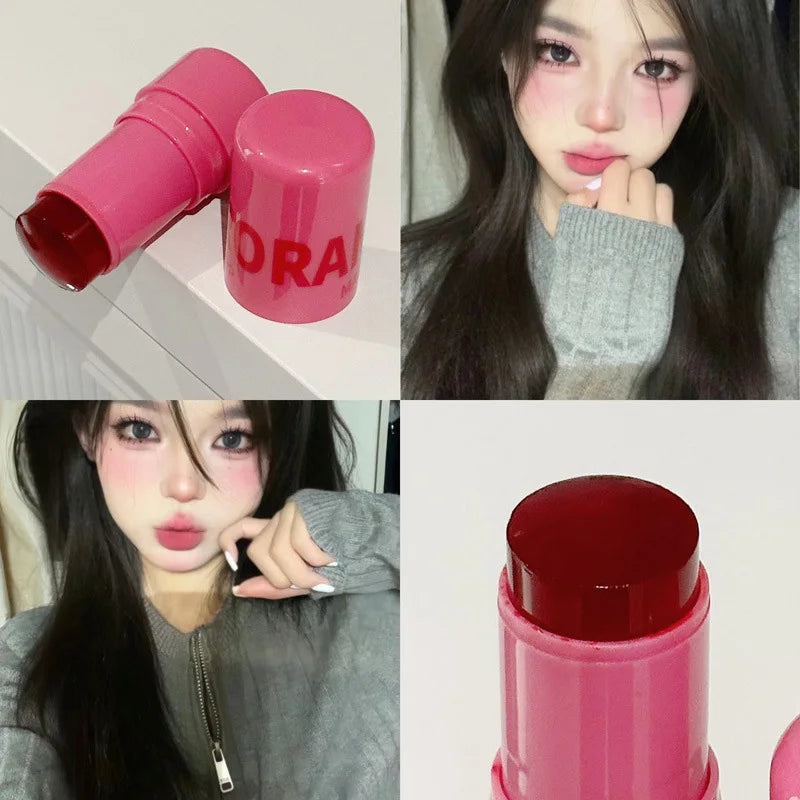 Jelly Lipstick Milk Facial Blusher Rouge Cream Moisturize Powder Blusher Stick Waterproof Long-lasting No Fading Korean Cosmetic - Seprincess