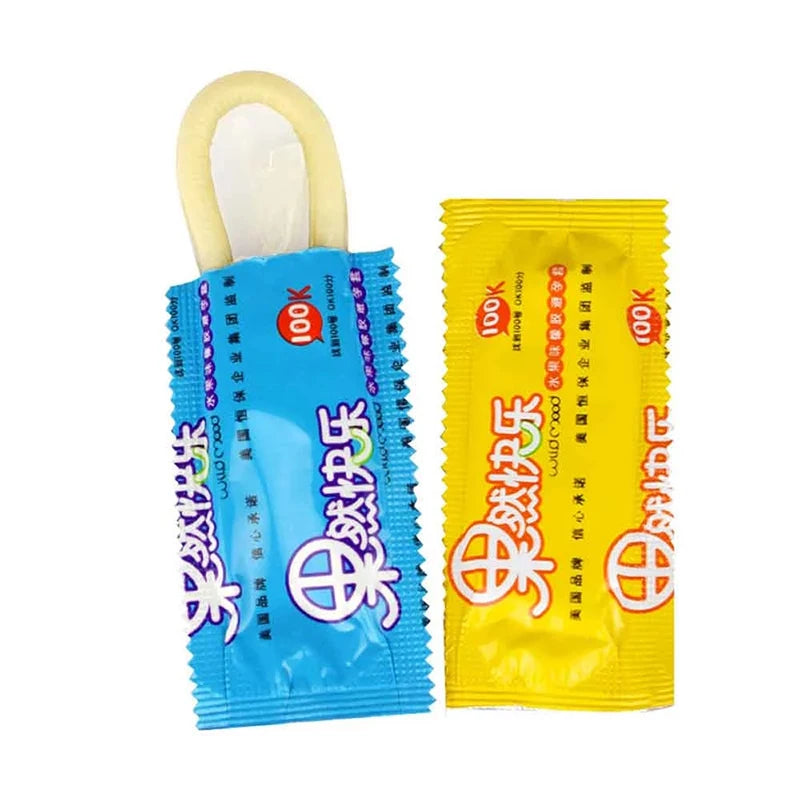 52mm Condoms Penis Sleeve Fruit Flavor 10 Pack Natural Latex Condoms Extra Lubricated Six Styles Adult Safer Sex Health Toys - Seprincess