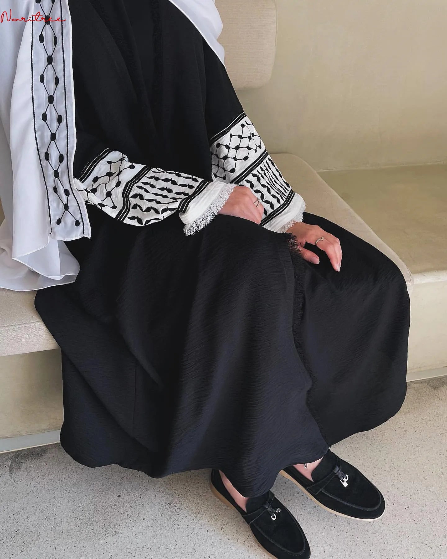 Fashion Embroidery Kimono Oversized Muslim Robe abaya syari female full length Taseel Muslim abaya Worship Service abayas wy1969 - Seprincess