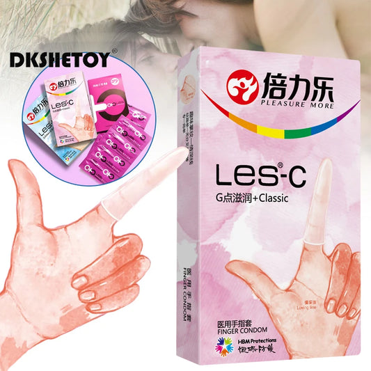 8PCS Finger Condoms Vagina G Spot Stimulation Natural Latex Finger Sleeves cock sex toys for couples Female Condom for adults 18 - Seprincess