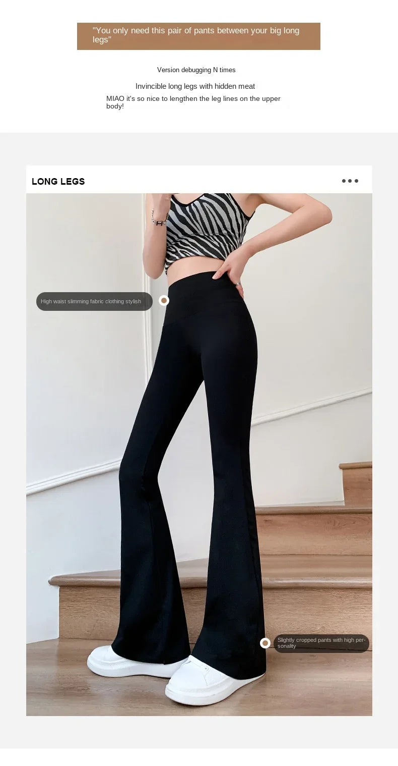 Women Flare Pants Slim High Waist Solid Sexy Shark Flare Pants Fashion Casual Streetwear Elastic Butt Lift Skinny Leggings