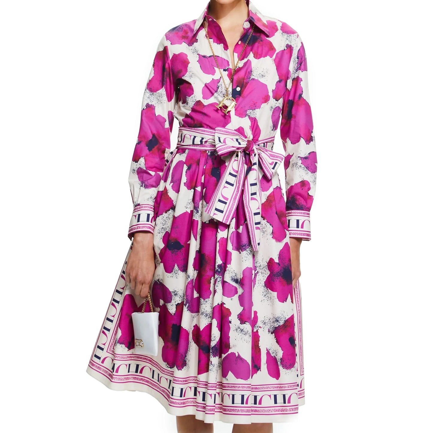 CHCH Women's Dress New Long sleeved Shirt Long Skirt Flower Print Party Dress - Seprincess