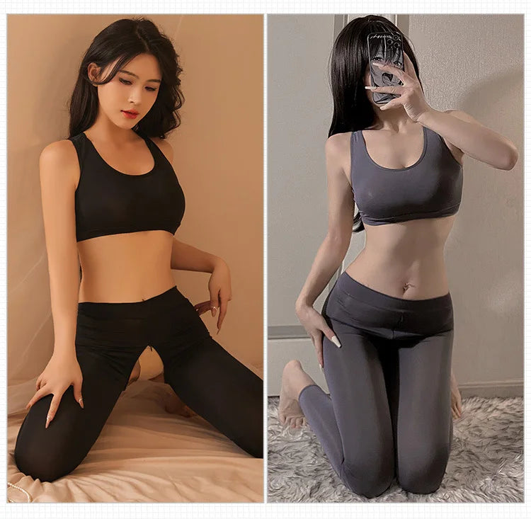 Erotic lingerie Open range passionate yoga suit with tight fitting constraints and passion Babydoll sexy woman clogs sex toys - Seprincess