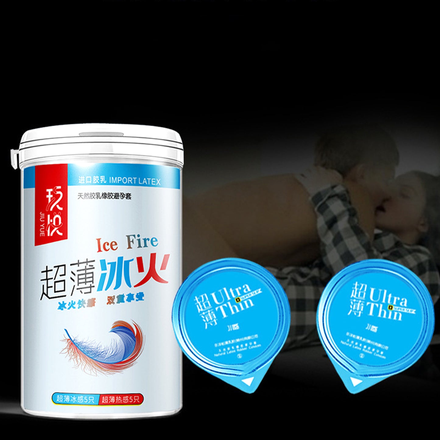 10pcs Canned Condom Ice Fire Feeling Penis Sleeves Adult Sex Toys Ultra Thin Safety Condoms Contraception Intimate Goods Sexshop - Seprincess