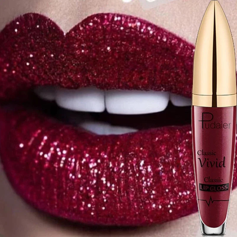 Diamond Lip Gloss Shimmer Pearlescent Waterproof Long Lasting Non-stick Cup Matte Glitter Liquid Lipstick Lip Glaze Lips Make Up - Seprincess