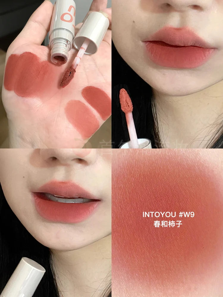 Into You Air Lip Mud W6 Bare Color Lip Glaze Durable Bean Paste Lipstick Intoyou Authentic Minority Female