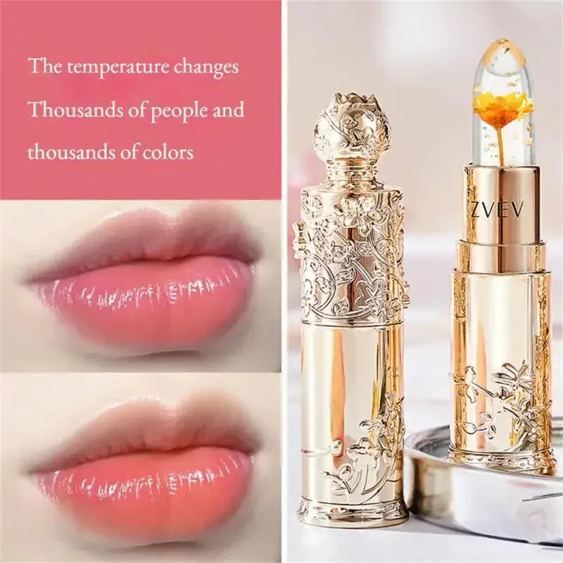 Flower Transparent Lipstick Lasting Moisturizer Crystal Jelly Lipsticks Temperature Color Changing Waterproof Lip Balm - Seprincess