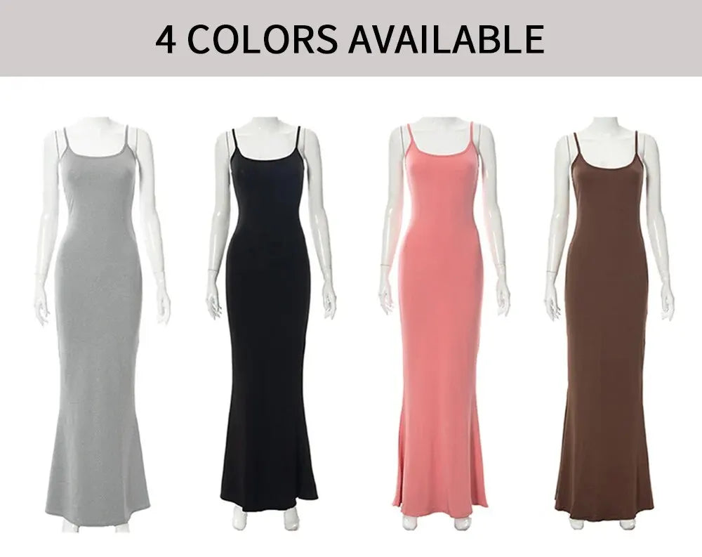 Women's Casual Lounge Slip Long Dress Sexy Sleeveless Backless Bodycon Maxi Dresses Summer Slim Elegant Sexy Outfits - Seprincess