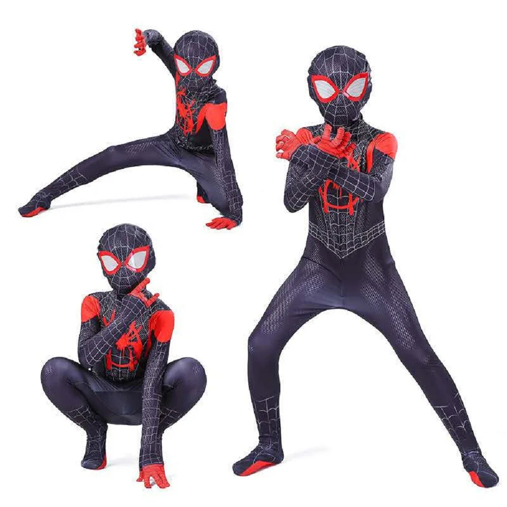 Child Spiderman Costume Peter Parker Bodysuit Halloween Boys Girls Play Movie Fan Cosplay Fantasy - Seprincess