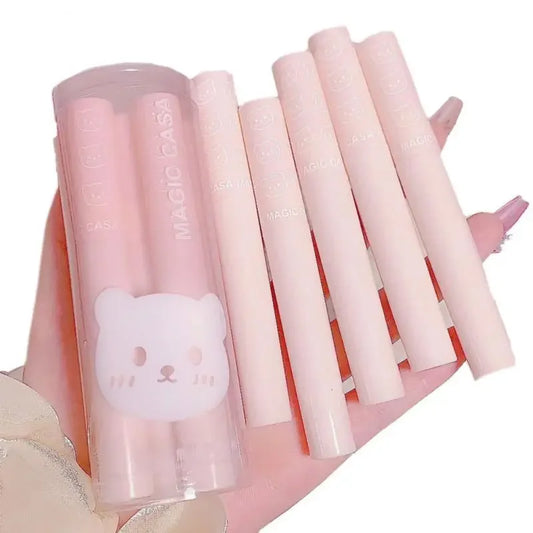 6pcs Set Cute Pink Lip Glaze Waterproof Liquid Lipstick Beauty Cosmetics Mirror Water Lip Gloss Lipgloss Gift Set Lips Makeup - Seprincess