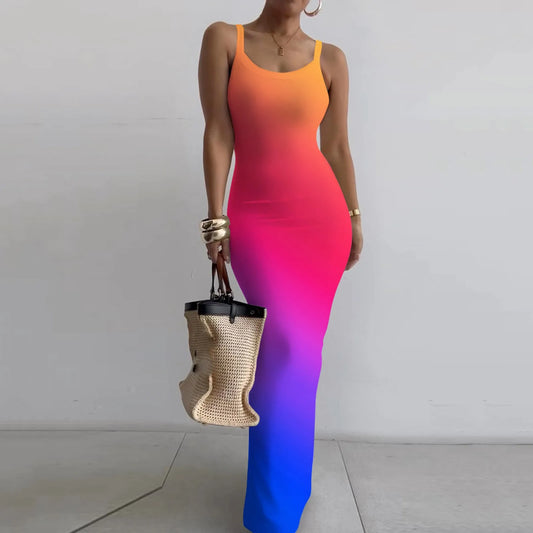 Elegant Bodycon Maxi Dress Women Summer 2024 Sleeveless Backless Sexy Outfits Party Club Sundress Beach Holiday Long Dresses - Seprincess