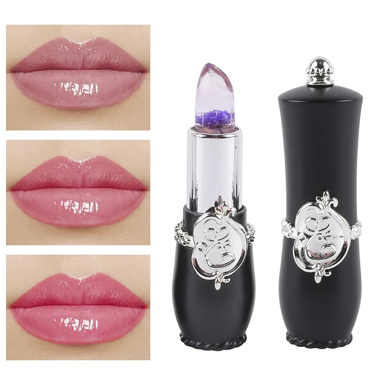 Flower Jelly Lipstick Set Temperature Change Moisturizer Flower Lipglaze Long Lasting Lip Balm Magic Color Change Lip Gloss - Seprincess