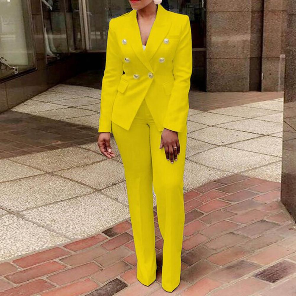 2022 Women's Elegant Casual Fashion 2 Piece Set Blazer + Pants Ladies Business Suits Office Wear Female Trouser Pant Suit - Seprincess