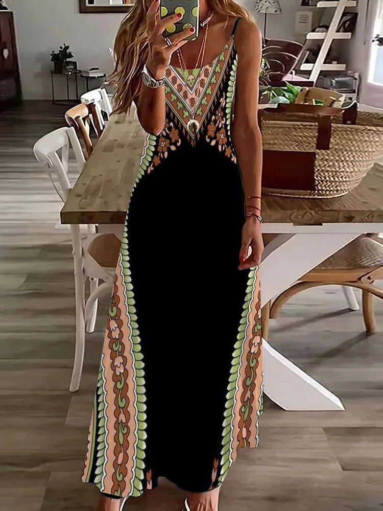 2024 New Spring And Summer Everyday Elegant Sleeveless Dress Casual Fashion Long Dress Urban Street 3D Printed Women's Dresses - Seprincess