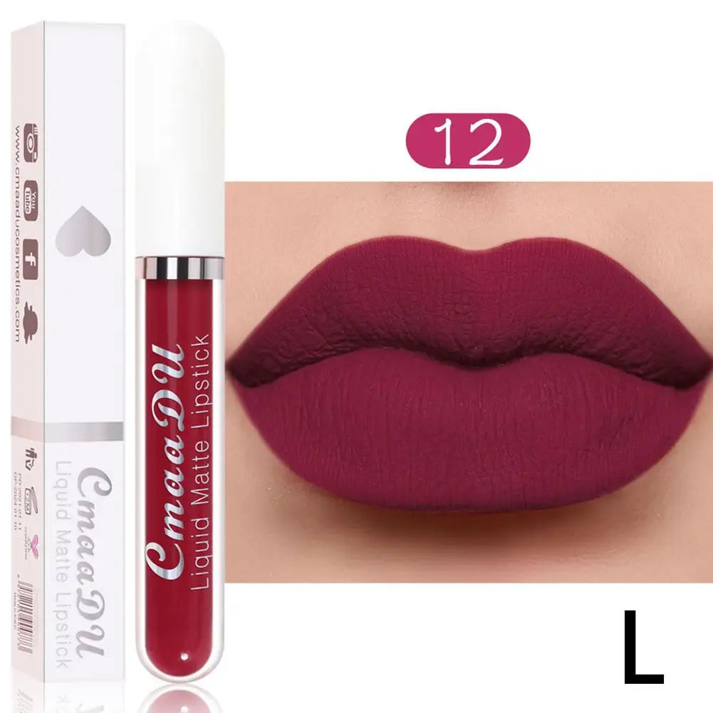 18 Color Waterproof Liquid Matte Lipstick Long Lasting Sexy Red Moisturizing Lip Gloss Velvet Non-Stick Lip Tint Makeup Cosmetic - Seprincess