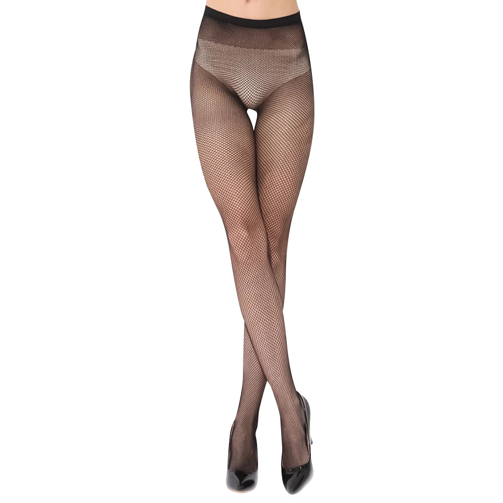 Plus Size Sexy Lolita Fishnet Body Stockings High Elastic Fish Net Long Legs Pantyhose Mesh Nylon Tights Lingerie Waist Hosiery