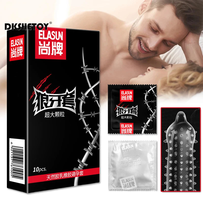 Big Dotted Condoms for men delay ejaculation Natural Latex spike Dot penis sleeve condom presevative sex toys for Adults 18+ - Seprincess