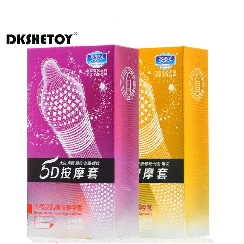 5D Dotted Condoms with mustache Ribbed G Point Latex Ultra Thin Condom Orgasm Contraceptives Stimulate Vaginal adults Sex Toys - Seprincess