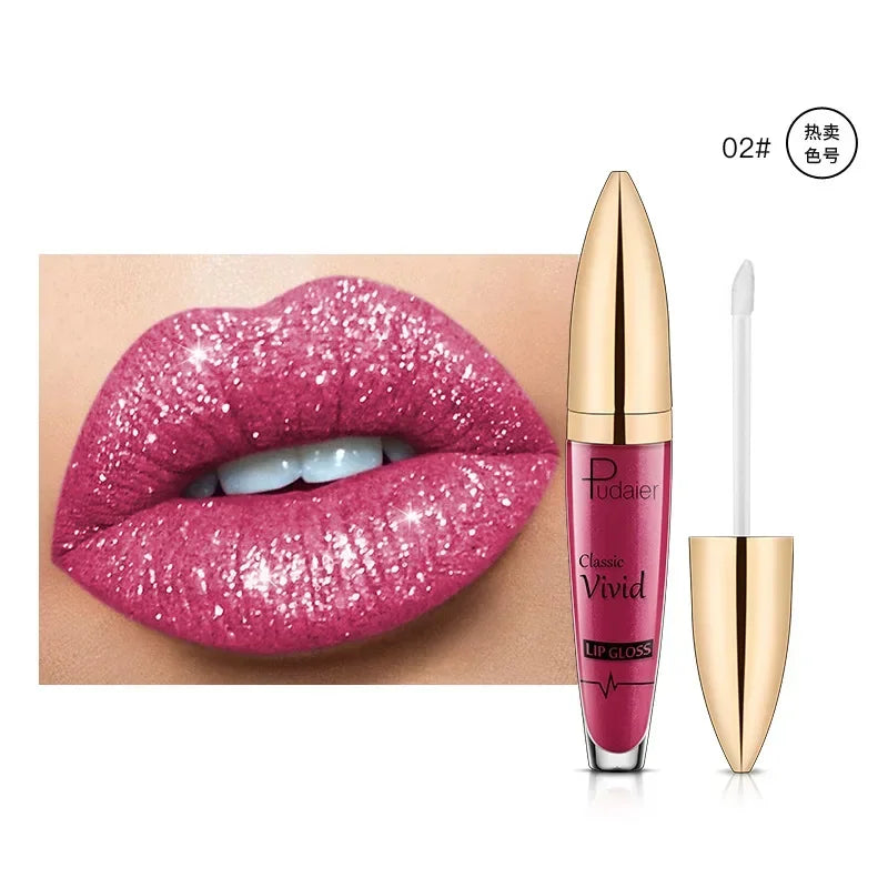 18 Colors Glitter Lip Gloss Waterproof Long Lasting Diamond Matte To Shimmer Metallic Liquid Lipstick Women Lips Makeup Cosmetic - Seprincess