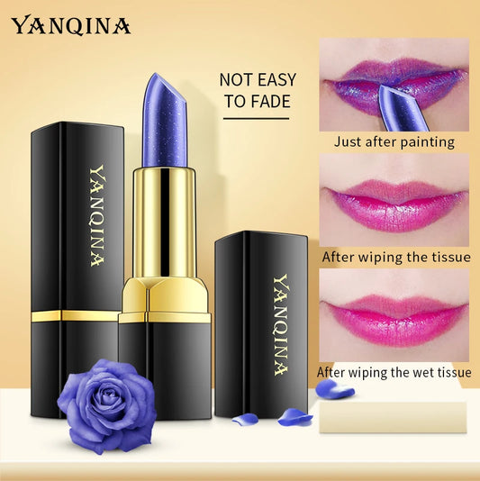 Blue Rose Lip Temperature Color Changing Natural Long Lasting Waterproof   Lipstick Cosmetics Woman Makeup - Seprincess