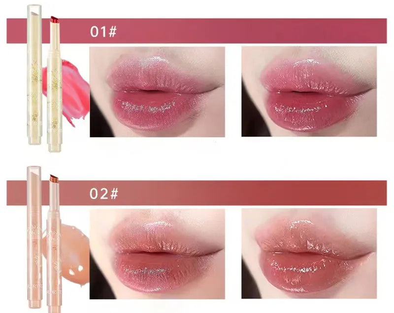 FLORTTE Crystal Lip Balm Jelly Lipstick Moisturizing Mirror Water Light Solid Lip Glaze Red Lip Tint Makeup Cosmetics New - Seprincess