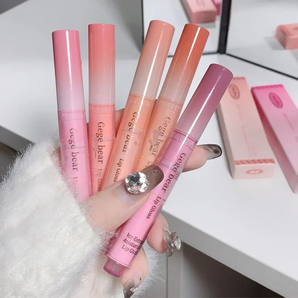 Jelly Pink Lipsticks Pen Moisturizing Lasting Mirror Water Light Solid Lip Gloss Glass Clear Lip Glaze Makeup Korean Cosmetics - Seprincess