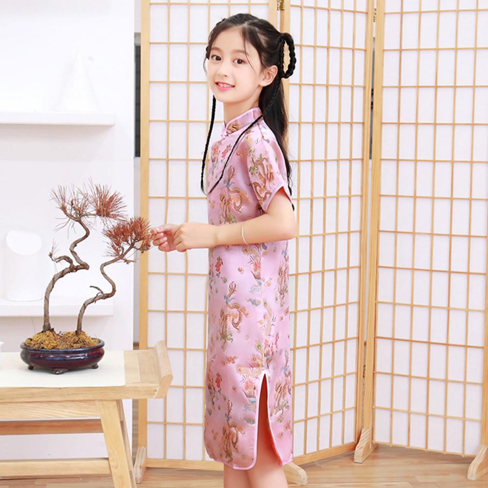 Kids Hanfu Dress Elegant Princess Dress Summer Dresses Chinese Cheongsams For Girls Traditional Chinese Dress Toddler Dress - Seprincess