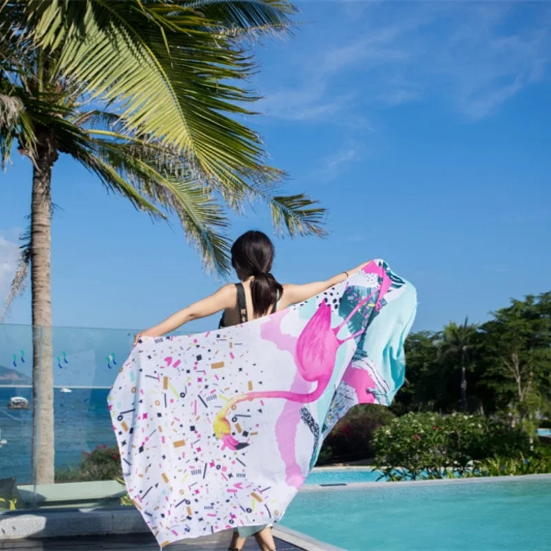 2018 New 90x180cm Twill cotton Pareo Beach Cover-Ups Women Large Beach Dress Bikini Bathing Swimwear Cover Up Sarong Wrap Scarf - Seprincess