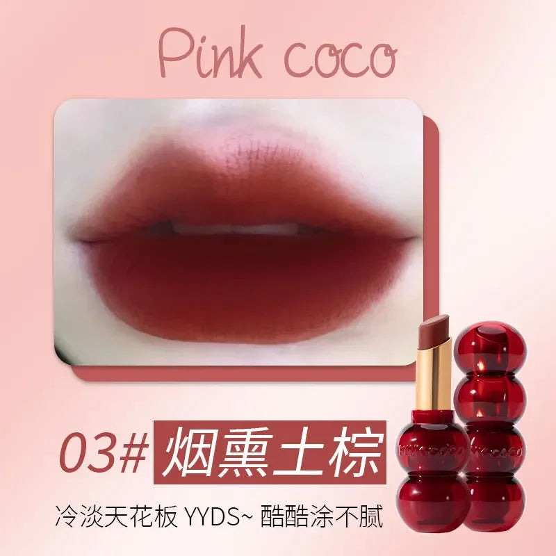 6Colors Matte Lipstick Mist Rose Long-Lasting Moisturising Nude Lipsticks Lip Gloss Non-stick Cup Red Sexy Lip Makeup Cosmetics