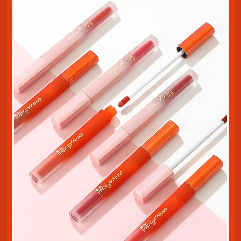 Velvet Orange Lipstick Brighten Skin Matte Lipsticks Waterproof Long Lasting Lip Stick Lip Tint Women Korean Cosmetic Lip Glaze - Seprincess