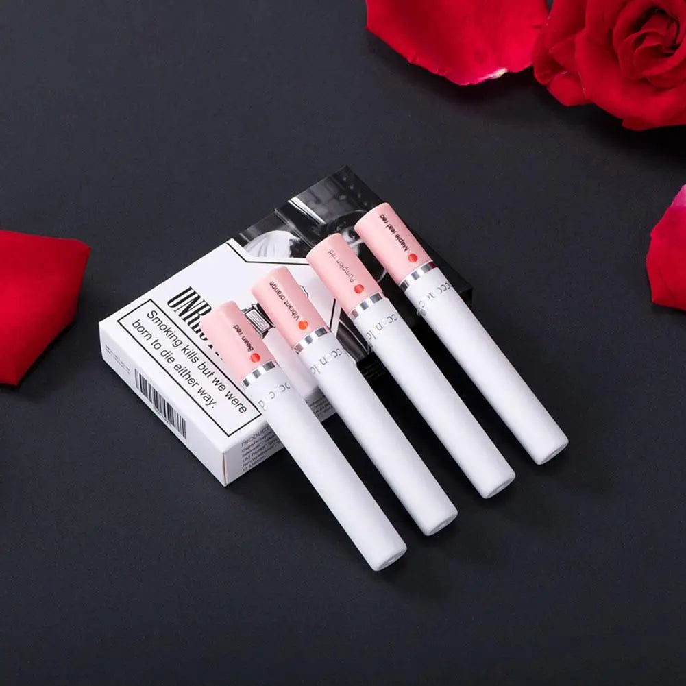 4 Colors Cigarette Lipstick Set Matte Lip Gloss Long Lasting Lip Glaze Waterproof Lip Stick Tube Nude Lip Tint Makeup Cosmetics - Seprincess