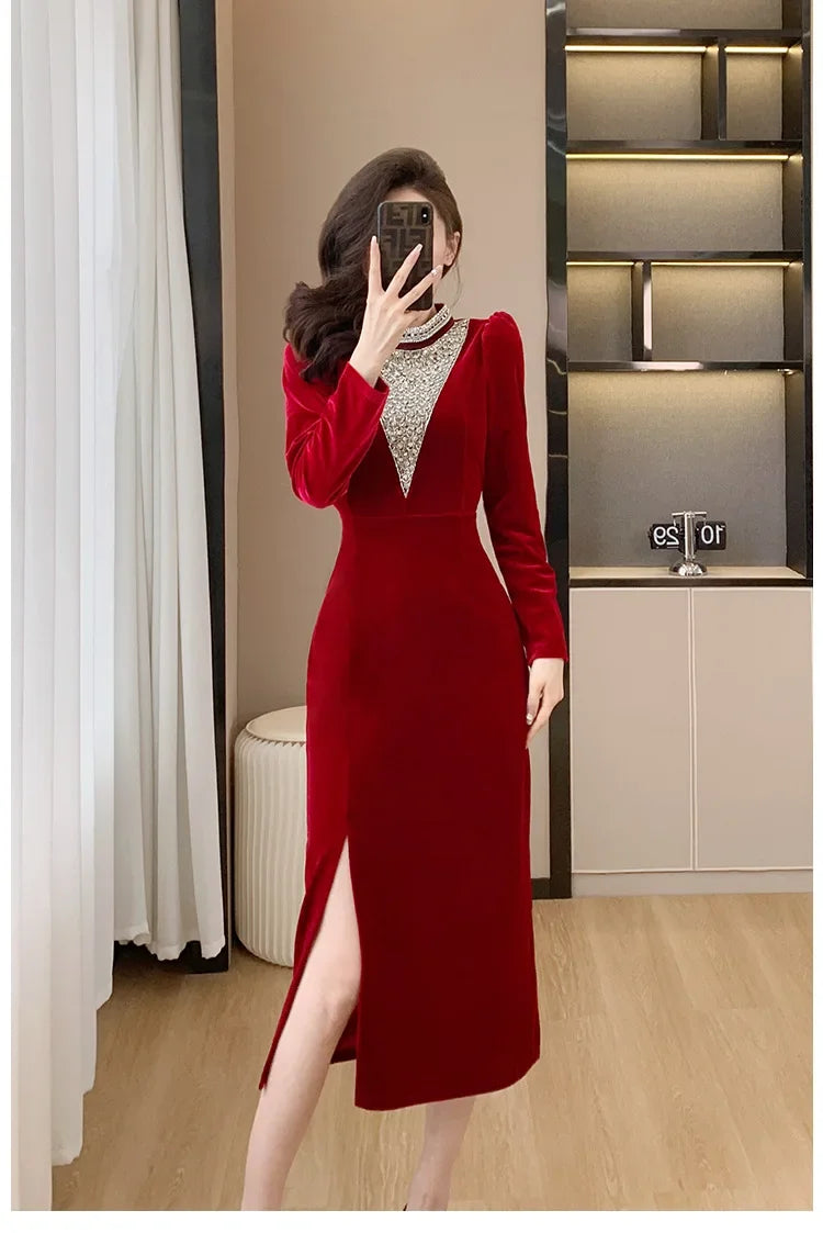 2024 Real-time Banquet Design Sensibility Heavy Embroidery Dress Yearly Hostess Warrior Gown New Year Dress - Seprincess