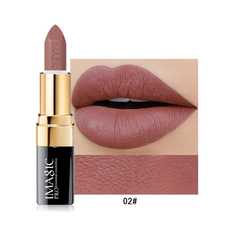 IMAGIC 12-Color Lipstick Matte Waterproof Velvet Pigment Nude Rouge Waterproof Long Lasting Lip Profissional Cosmetics Beauty - Seprincess